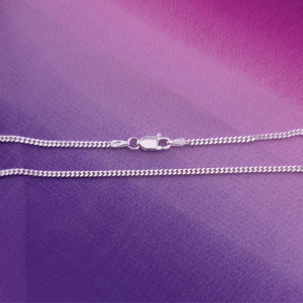NWT Fashion Women's Unisex 925 Sterling Silver Curb Chains 2MM - Picture 3 of 4